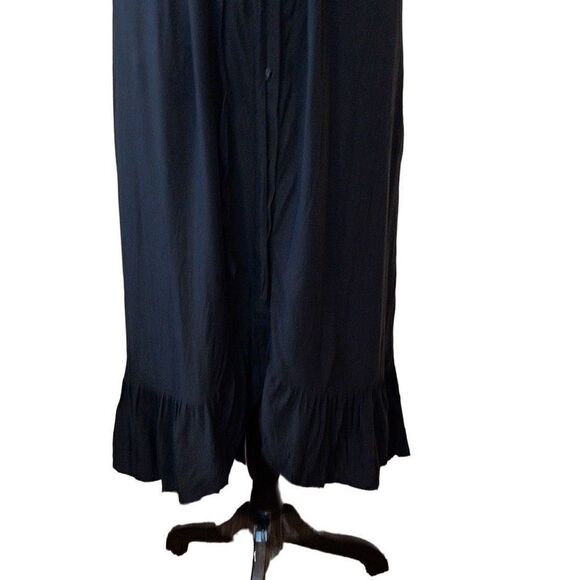 Loft Women's Hi Low Dress Elastic Neckline Maxi Flutter Small Petite SP Black - Picture 5 of 10